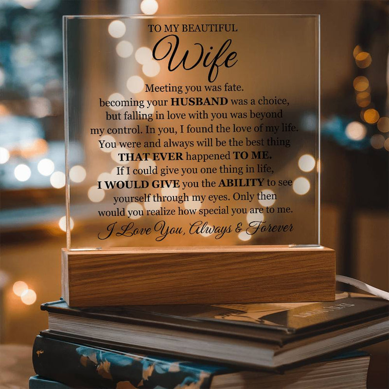 To My Beautiful Wife (Printed) – Acrylic Square