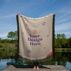Wrapped in love woven blanket