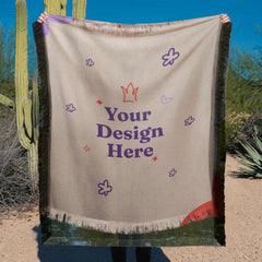 Wrapped in love woven blanket
